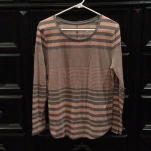 Merona pink and grey striped long sleeve tee